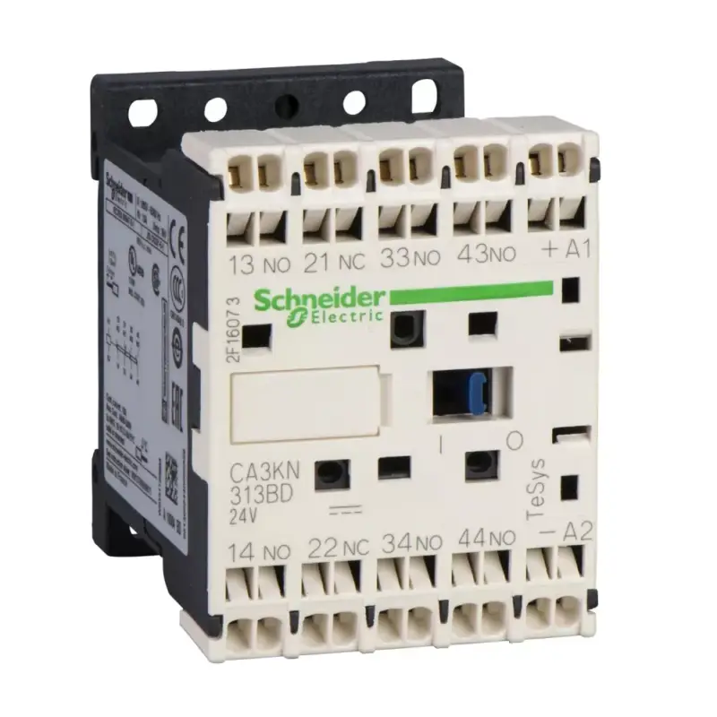 Szezonális akció Schneider Electric CA3KN223BD, Segédkontaktor 10A, 24V DC vezerlés, 2 Záró + 2 Nyitó érintkező, rugós csatlakozás (Segédkapcsoló CA3KN223BD)