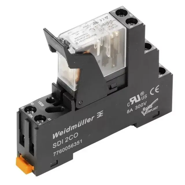 Biztonságos fizetés Weidmüller 2476820000 DRIKIT 24VDC 2CO LD, Komplett relé 2 váltóérintkező (CO) AgNi, 24V DC vezérlőfeszültség, 5A folytonos áram, csavaros csatlakozás (D-Series)