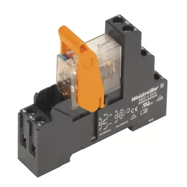 Kedvezményes ár Weidmüller 8871030000 RCIKIT 24VDC 2CO LD, Komplett relé 2 váltóérintkező (CO) AgNi 90/10, 24V DC vezérlőfeszültség, 8A folytonos áram, csavaros csatlakozás (Riderseries)