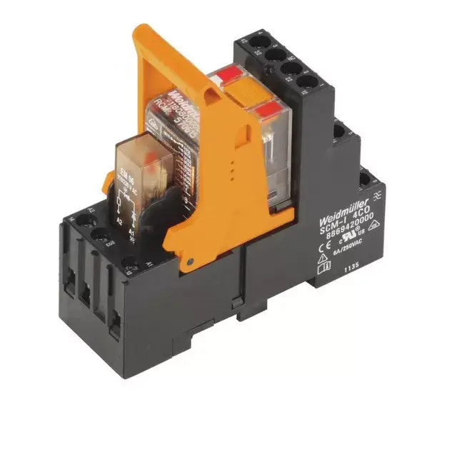 Csak ma Weidmüller 8920950000 RCMKIT-I 24VAC 2CO LD, Komplett relé 2 váltóérintkező (CO) AgNi 90/10,vizsgálógombbal, 24V AC vezérlőfeszültség, 12A folytonos áram, csavaros csatlakozás (Riderseries)