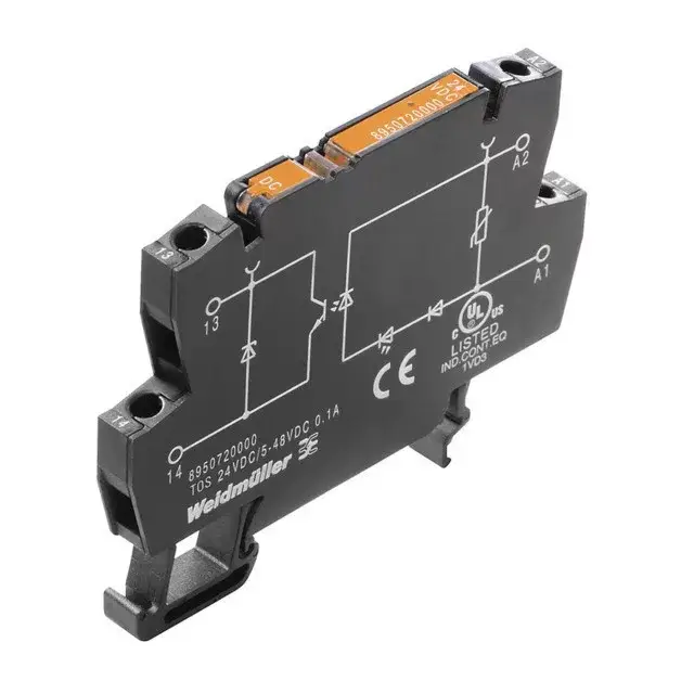 Weidmüller 8950720000 TOS 24VDC/48VDC 0,1A, Szilárdtest relé 1 záró érintkező (Tranzisztor) , 24V DC +/-20 % vezérlőfeszültség, 5..48V DC kapcsolási feszültség, 100 mA folytonos áram, csavaros csatlakozás (Termopto) Expressz szállítás