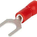Legjobb ár Tracon PV4 szigetelt villássaru, 1,5mm2, M4, (d1=1,7mm, d2=4,3mm), piros, ónozott elektrolitréz