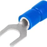 Tracon KV6 szigetelt villássaru, 2,5mm2, M6, (d1=2,3mm, d2=6,6mm), kék, ónozott elektrolitréz Különleges ajánlat