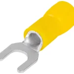Tracon SV5 szigetelt villássaru, 6mm2, M5, (d1=3,4mm, d2=5,3mm), sárga, ónozott elektrolitréz Ne maradj le