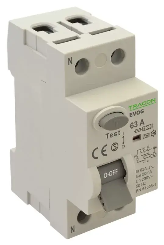 Szuper akció Tracon EVOG2P401 Áram-védőkapcsoló (Fi-relé), A osztály, 2P, 40A, 100 mA