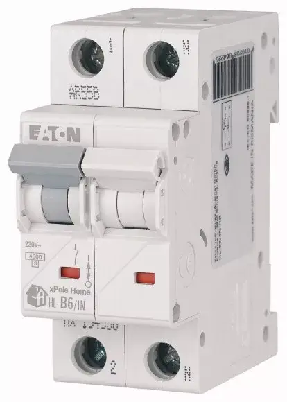 Eaton 194755 HL-C40/1N Kismegszakitó 1P+N, 40A, C karakterisztika, 4,5 kA (xPole Home HL) Árcsökkenés