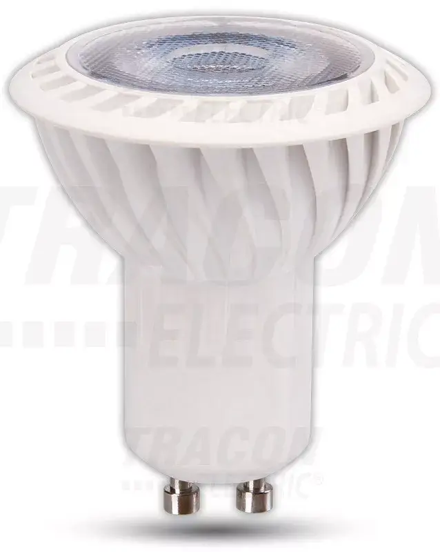 Tracon, VCOB5CW, LED-es SPOT fényforrás, ( VCOB ) 5W-os teljesítményű, GU10 foglalattal, 6500K-es színhőmérsékletü, SMD LED ( 370 lm ) Tracon ( VCOB5CW ) Akciós ár