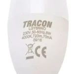 Vedd meg online Tracon, LGY8W, LED-es fényforrás, ( gyertya alakú )8W-os teljesítményű, E14 foglalattal, 2700K-es színhőmérsékletü, SMD LED ( 570 lm ) Tracon ( LGY8W )