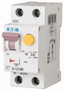 Eaton 263555 PFL7-32/1N/C/003 Áramvédős kismegszakító (Kombi Fi-relé) 1+N, C karakterisztika, 32A, 30mA, 10 kA, AC osztály Bestseller
