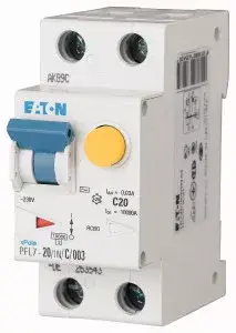 Eaton 165652 PFL7-20/1N/C/03 Áramvédős kismegszakító (Kombi Fi-relé) 1+N, C karakterisztika, 20A, 300mA, 10 kA, AC osztály Utolsó esély