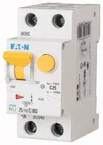 Eaton 263547 PFL7-25/1N/B/003-A Áramvédős kismegszakító (Kombi Fi-relé) 1+N, B karakterisztika, 25A, 30mA, 10 kA, A osztály Expressz kézbesítés