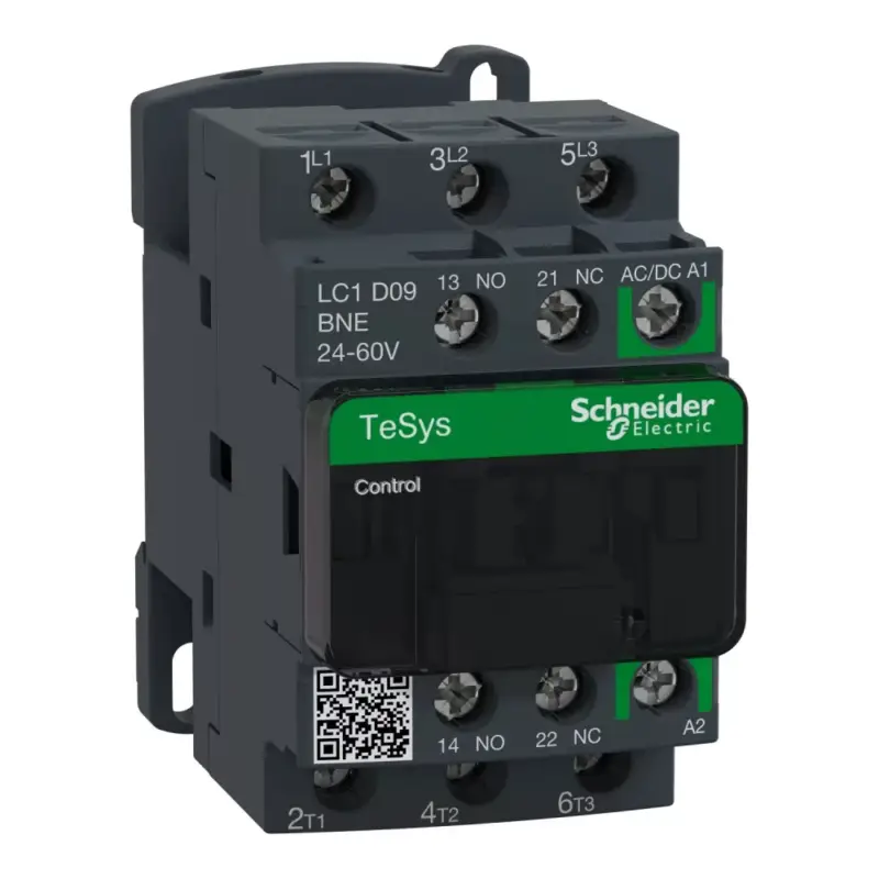 Legjobb ár Schneider LC1D09BNE, Tesys D Green mágneskapcsoló, 4kW/9A (400V, AC3), 24..60V AC/DC vezerlés, 1Z+1Ny, csavaros csatlakozás