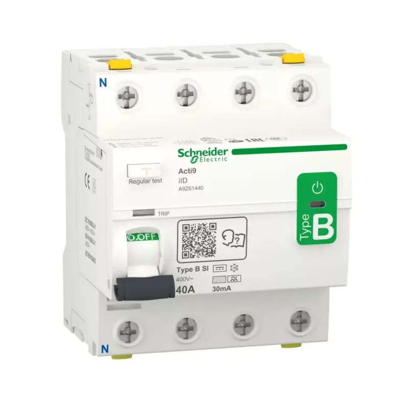 Biztonságos fizetés Schneider A9Z61440 Áram-védőkapcsoló (Fí-relé), B-SI osztály, 4P, 40A, 30mA, ACTI9 iID
