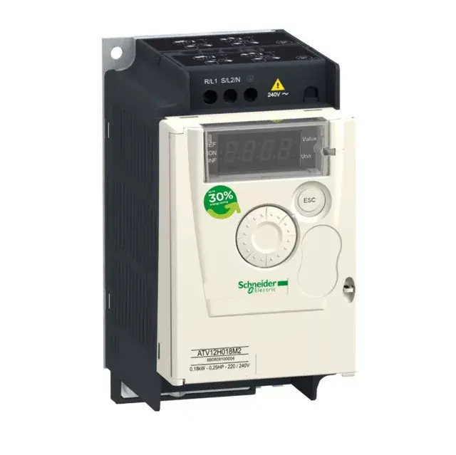 Schneider ATV12H037M3 frekvenciaváltó 0,37 kW, 3 fázis, 200..240V AC, Modubs, IP20, hűtőbordás (Altivar 12) Alacsony ár