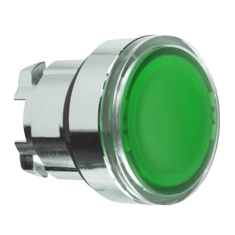 Schneider ZB4BA38 Harmony fém nyomógomb fej, Ø22, visszatérő, címkézhető tetővel, zöld Outlet