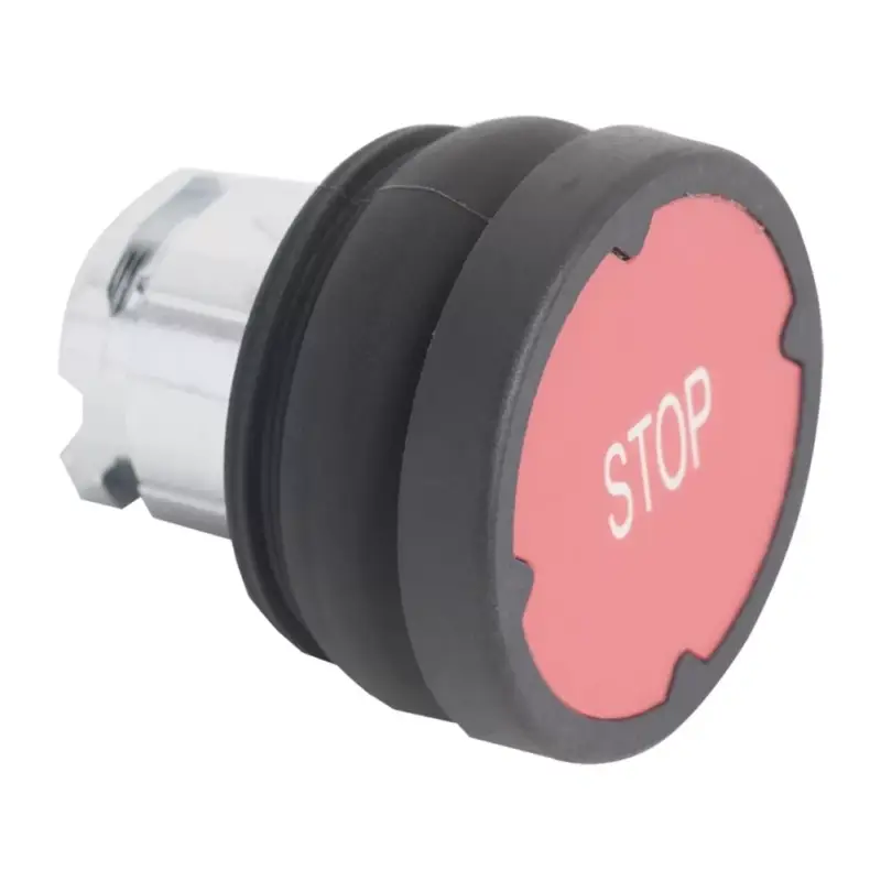 Schneider ZB4BC48007 Harmony fém durva környezeti nyomógomb fej, Ø22, visszatérő, piros, "STOP" Bestseller