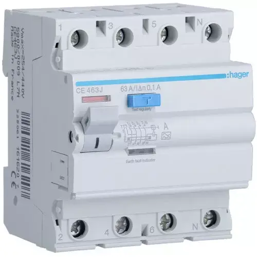 Hager CE463J Fi-relé 4p 63A 100mA A. Különleges ajánlat
