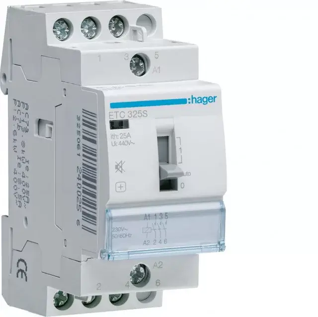 Ajánlat Csendes mágneskapcsoló, 3Z, 25A, 230V AC, I-0-II, moduláris, kézzel is kapcs.