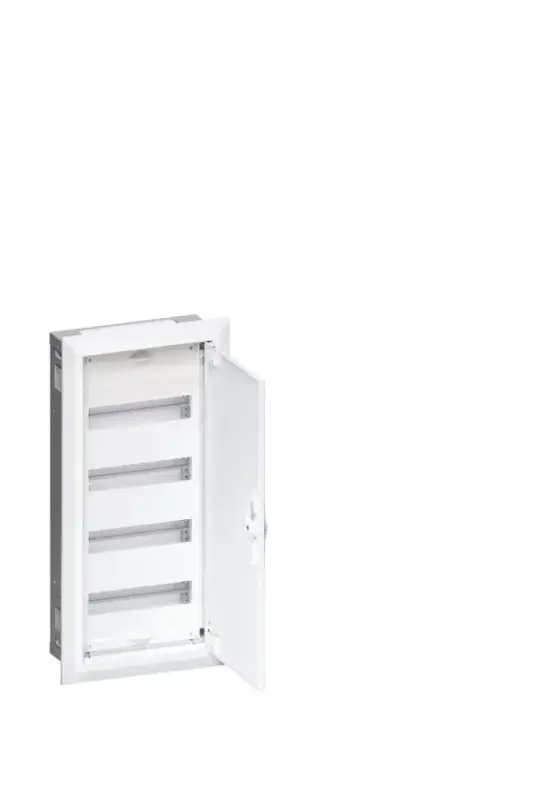 Hager Univers FWU41S Fém mezős elosztó 48 modul, 4 sor, 703x353x110mm, (fal kivágás 652x305x110mm) teli ajtóval, IP30, süllyesztett Gyors kiszállítás