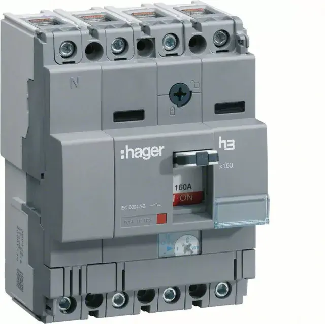 Hager HNA101H x160 TM kompakt megszakító, 4P, 100A, 40kA Azonnali szállítás