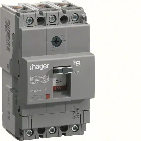 Hager HNA160H x160 TM kompakt megszakító, 3P, 160A, 40kA Nézd meg most