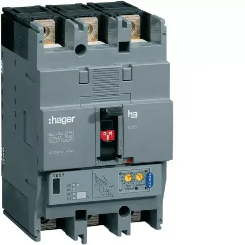 Hager HNC125H h250 LSI kompakt megszakító, 3P, 125A, 50kA Biztonságos vásárlás