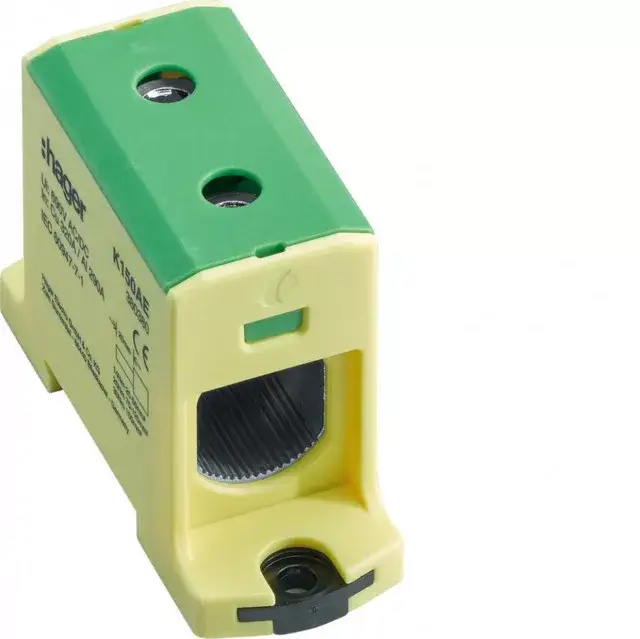 Hager K150AE Sorkapocs Al és Cu vezetékekhez 25-150mm2, zöld-sárga, 49x31x84 (mag x szél x mély) Biztonságos fizetés