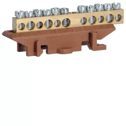 Akció Hager KM11L Fázis sín, kalapsínre pattintható, barna 5x16mm2 + 6x10mm2
