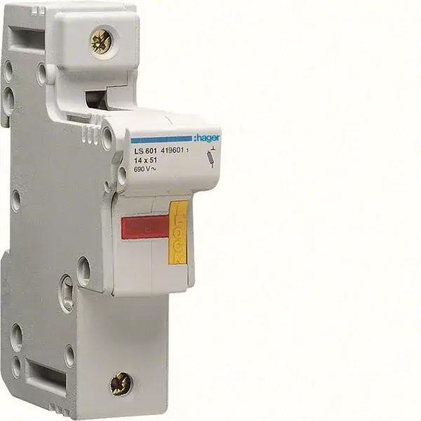 Gyors kiszállítás Hager LS601 Biztosítós szakaszoló, L51, 1P, 14x51mm, 50A, 1,5M