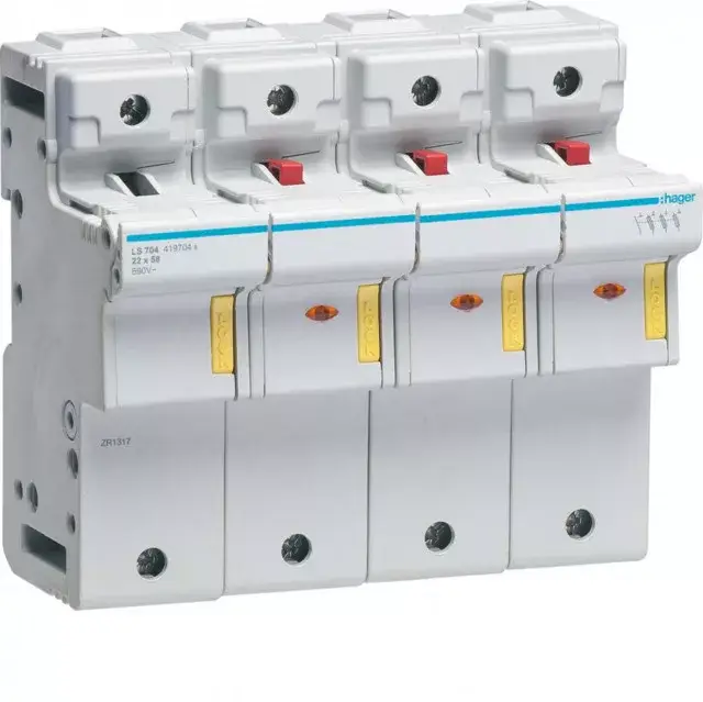 Kiárusítás Hager LS704 Biztosítós szakaszoló, L58, 3P+N , 22x58mm