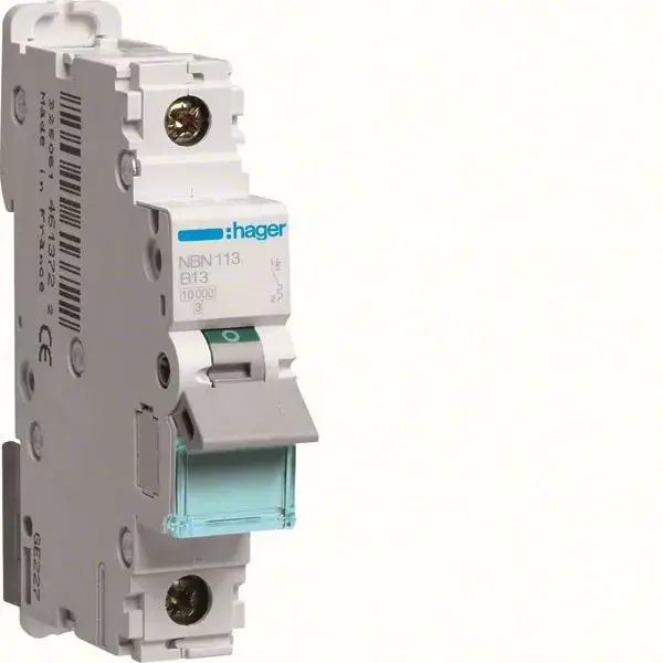 Legkelendőbb Hager NBN113 Kismegszakító 1P, B-13A, 10kA, 1M