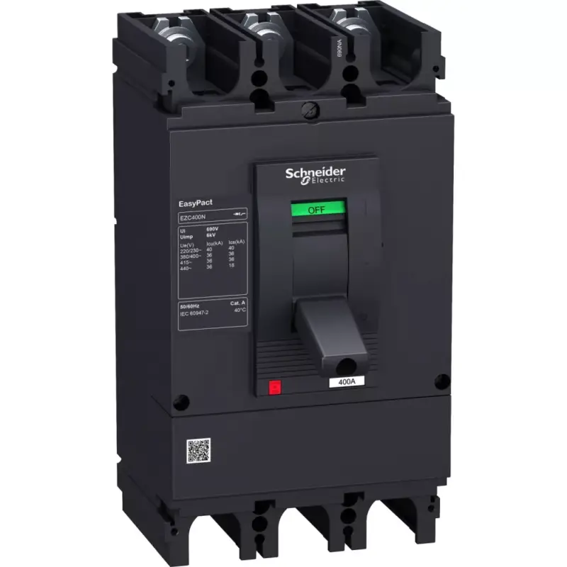 Árcsökkenés Schneider EZC630N3400N EasyPact EZC630N 3P 36kA megszakító TM400D 3P3D kioldóval