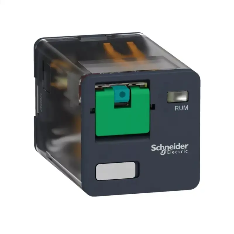 Akció Schneider RUMC21BD Zelio RUM univerzális relé, hengeres, 2CO, 10A, 24VDC, tesztgomb