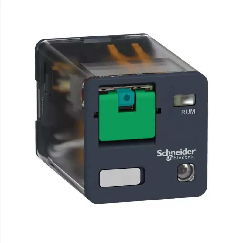 Schneider RUMC32GD Zelio RUM univerzális relé, hengeres, 3CO, 10A, 125VDC, tesztgomb, LED Vásárlói kedvenc