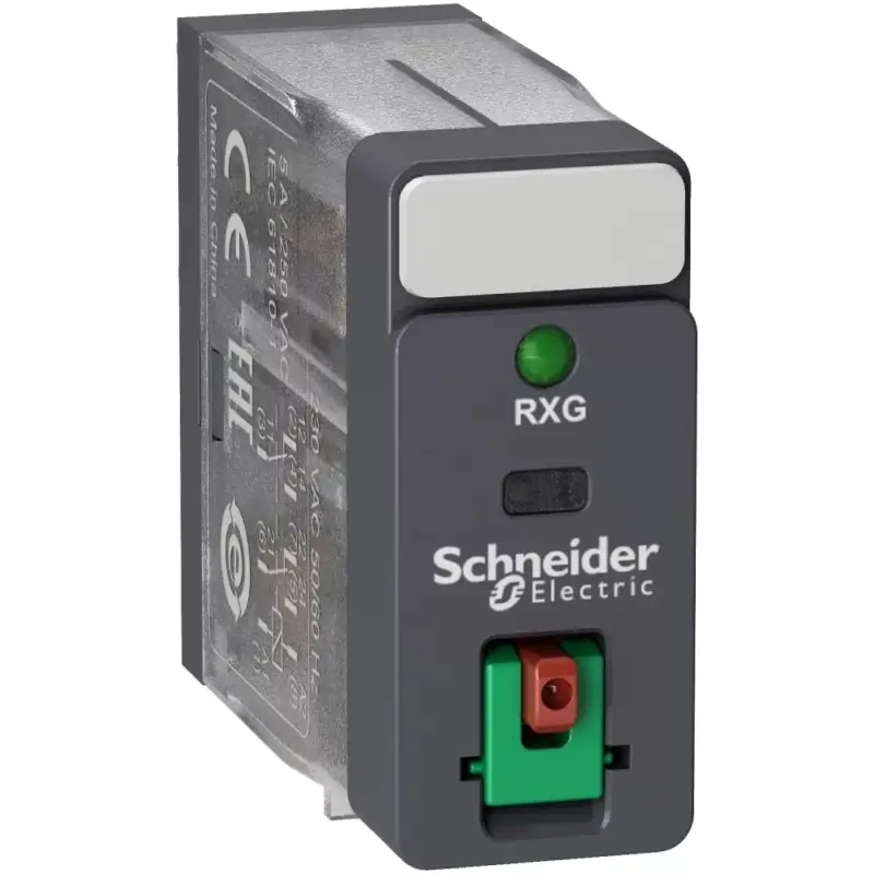 Csak ma Schneider RXG22E7 Zelio RXG Interfész relé, 2CO, 5A, 48VAC, tesztgomb, LED