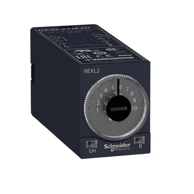 Schneider REXL2TMF7 Zelio Time dugaszolható bekapcsolás késleltető időrelé, A funkció, 2CO, 5A, 120VAC Biztonságos fizetés