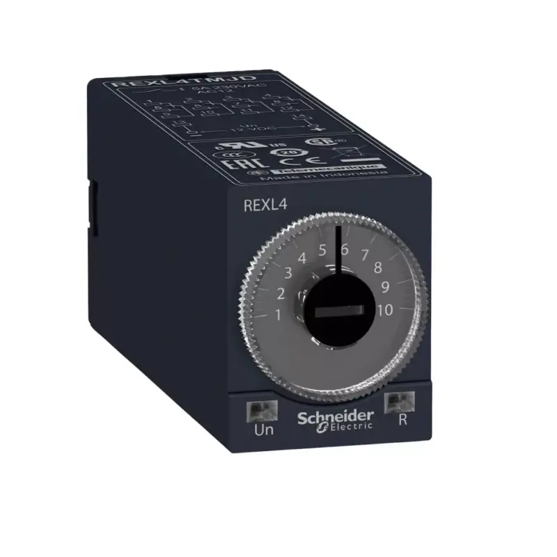 Schneider REXL4TMB7 Zelio Time dugaszolható bekapcsolás késleltető időrelé, A funkció, 4CO, 5A, 24VAC Korlátozott ajánlat