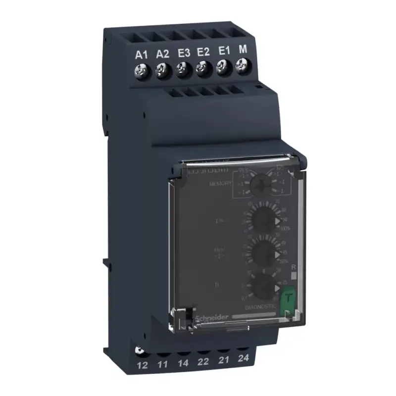 Schneider RM35JA32MT Zelio Control áramfigyelő relé, kikapcsolás késleltetővel, 2CO, 8A, 380…415VAC, mérési tart.:1,5…15A Azonnal elérhető