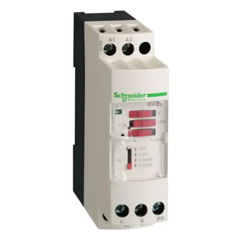 Kiárusítás Schneider RMCL55BD Zelio Analog feszültség konverter, bemenet: 0-10V/+-10V, kimenet: 0-20mA/4-20mA, elválasztott
