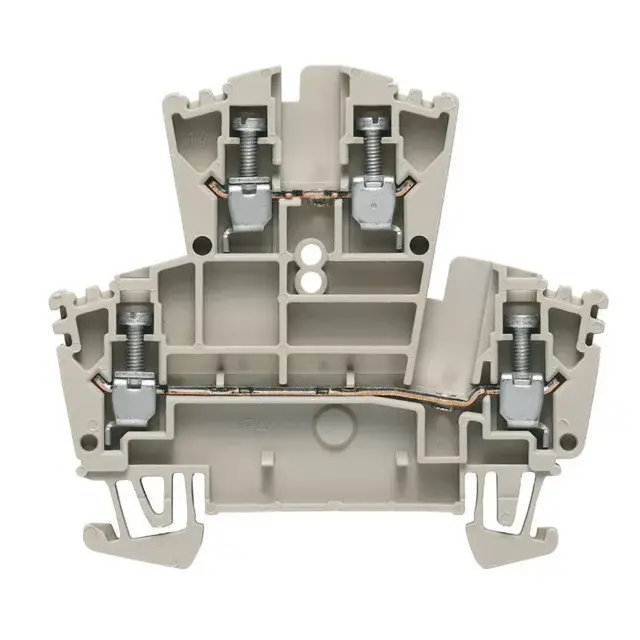 Ajánlat Weidmüller 1021500000 WDK 2.5 Kettő vezetős Átvezető sorkapocs, Kétemeletes sorkapocs, Csavaros csatlakozás, 2.5 mm2;, 400 V, 24 A, Sötétbézs