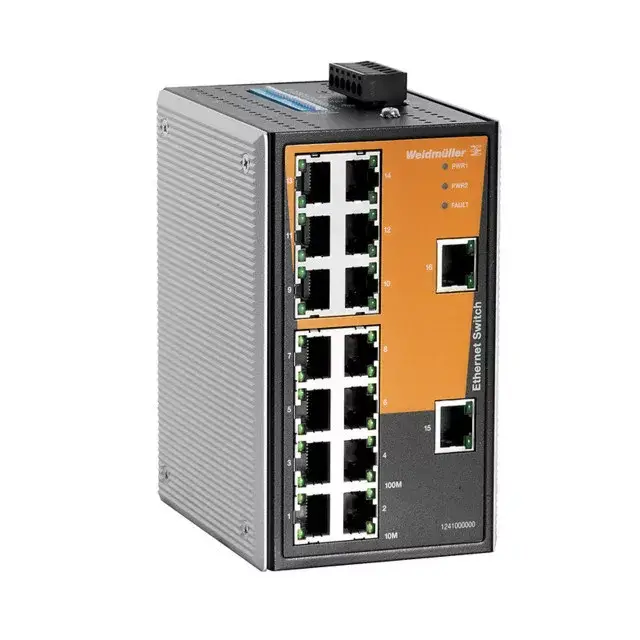 Vedd meg most Weidmüller 1241000000 IE-SW-VL16-16TX Hálózati switch, nem konfigurálható, Fast Ethernet, Portok száma: 16x RJ45, IP30, 0 °C...60 °C