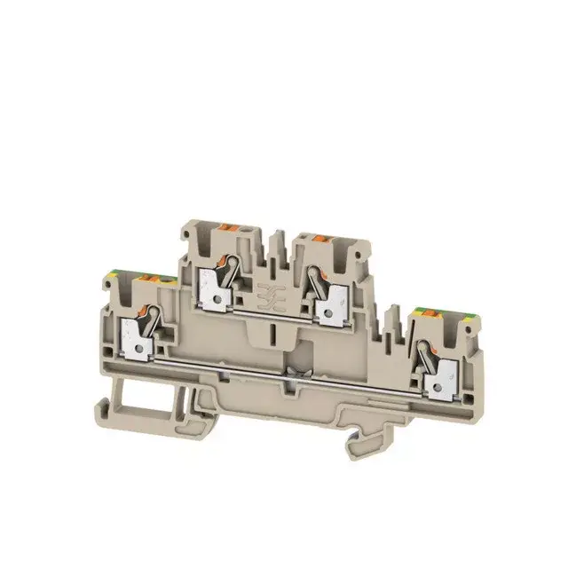 Weidmüller 1547640000 A2T 2.5 FT-PE Átvezető sorkapocs, PUSH IN, 2.5 mm2;, 800 V, 24 A, Sötétbézs Prémium