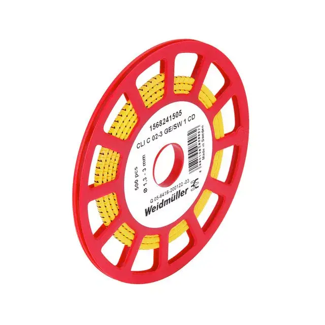 Weidmüller 1568241505 CLI C 02-3 GE/SW 1 CD CableLine, Vezeték és kábeljelölők, 1.3 - 3 mm, 3 x 3.4 mm, Sárga Expressz kézbesítés
