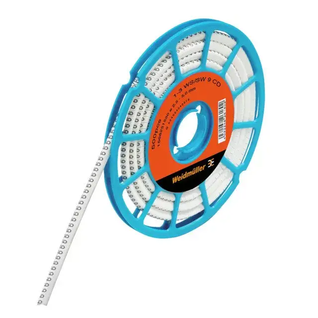 Weidmüller 1568251044 CLI C 1-3 WS NE CD CableLine, Vezeték és kábeljelölők, 2.5 - 5 mm, 3 x 4.2 mm, Fehér Alacsony ár