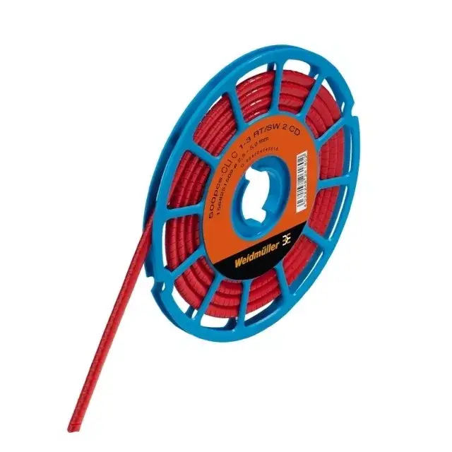 Weidmüller 1568251686 CLI C 1-3 RT NE CD CableLine, Vezeték és kábeljelölők, 2.5 - 5 mm, 3 x 4.2 mm, Piros Biztonságos fizetés