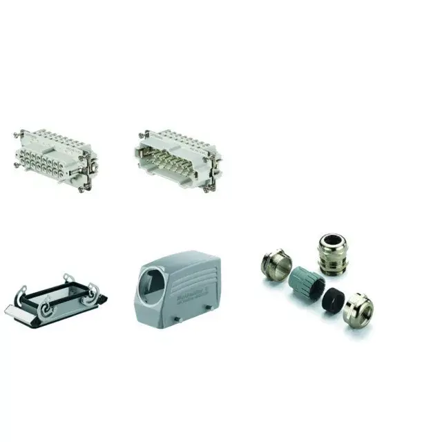 Weidmüller 1712520000 HDC-KIT-HE 16.120 Nehézcsatlakozó készlet HDC-készletek-Nagy igénybevételre tervezett csatlakozók, Készlet, HE, Méret: 6, Pólusok: 16, Csavaros csatlakozás, 500 V, 16 A, alumínium présöntvény, PG 21 Bestseller