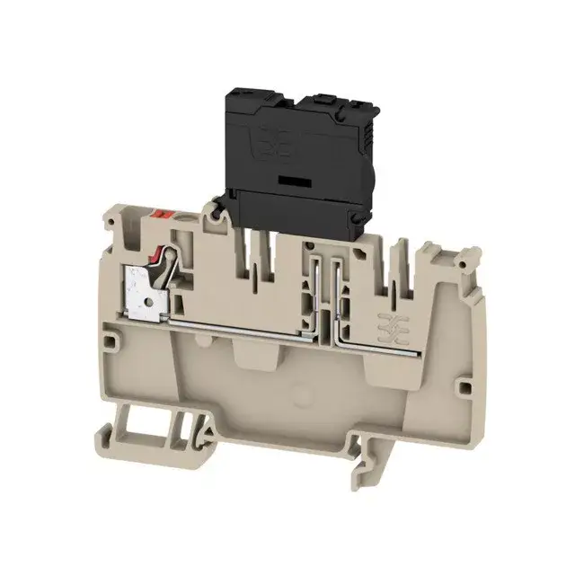Kiárusítás Weidmüller 2428950000 AAP21 4 FS Distribution terminal with fuse, PUSH IN, 4 mm2;, 250 V, 6.3 A, Sötétbézs