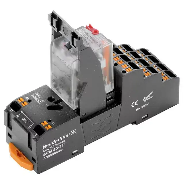 Weidmüller 2576060000 DRMKITP230VAC 4CO LD/PB D-SERIES DRM, Relék, Érintkezők száma: 4 Váltóérintkező vizsgálógombbal AgNi 0,15 µm Au, Névleges vezérlőfeszültség: 230 V AC, Folytonos áram: 5 A, PUSH IN aktuátorral Biztonságos fizetés