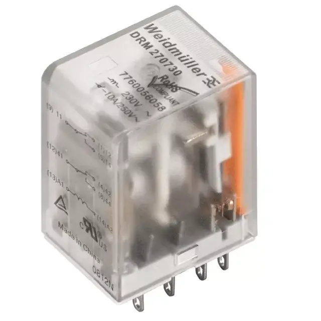 Weidmüller 7760056086 DRM570730/4CO/230V AC D-SERIES DRM, Relé, Érintkezők száma: 4, Váltóérintkező, AgNi 0,15 µm Au, Névleges vezérlőfeszültség: 230 V AC, Folytonos áram: 5 A, Dugaszolható csatlakozás Vásárlói kedvenc