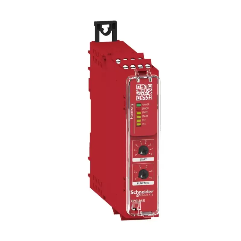 Exkluzív ajánlat Schneider XPSUAB31CP Preventa biztonsági relé modul, Cat.1, biztonsági be/ki: 1/1CO, PNP, 48-230VAC/DC, csavaros, nem bővíthető